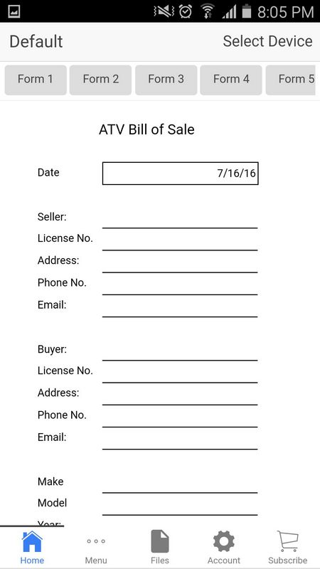 Mobile (Made) Home Bill of Sale