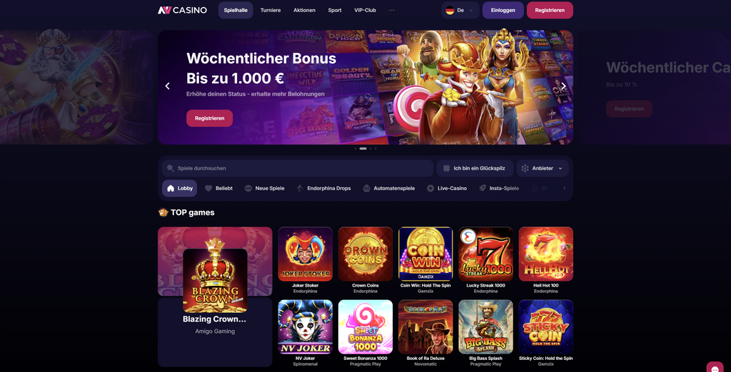 NV.Casino spordiennustuste ülevaade 2026
